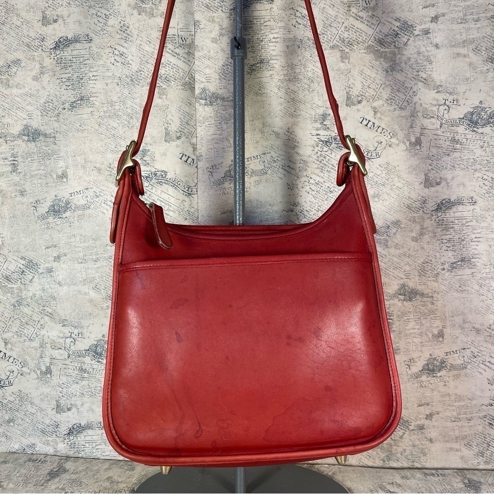 Vintage Coach Legacy 9366 Red Glove-Tanned Leather Shoulder Bag | Made in USA